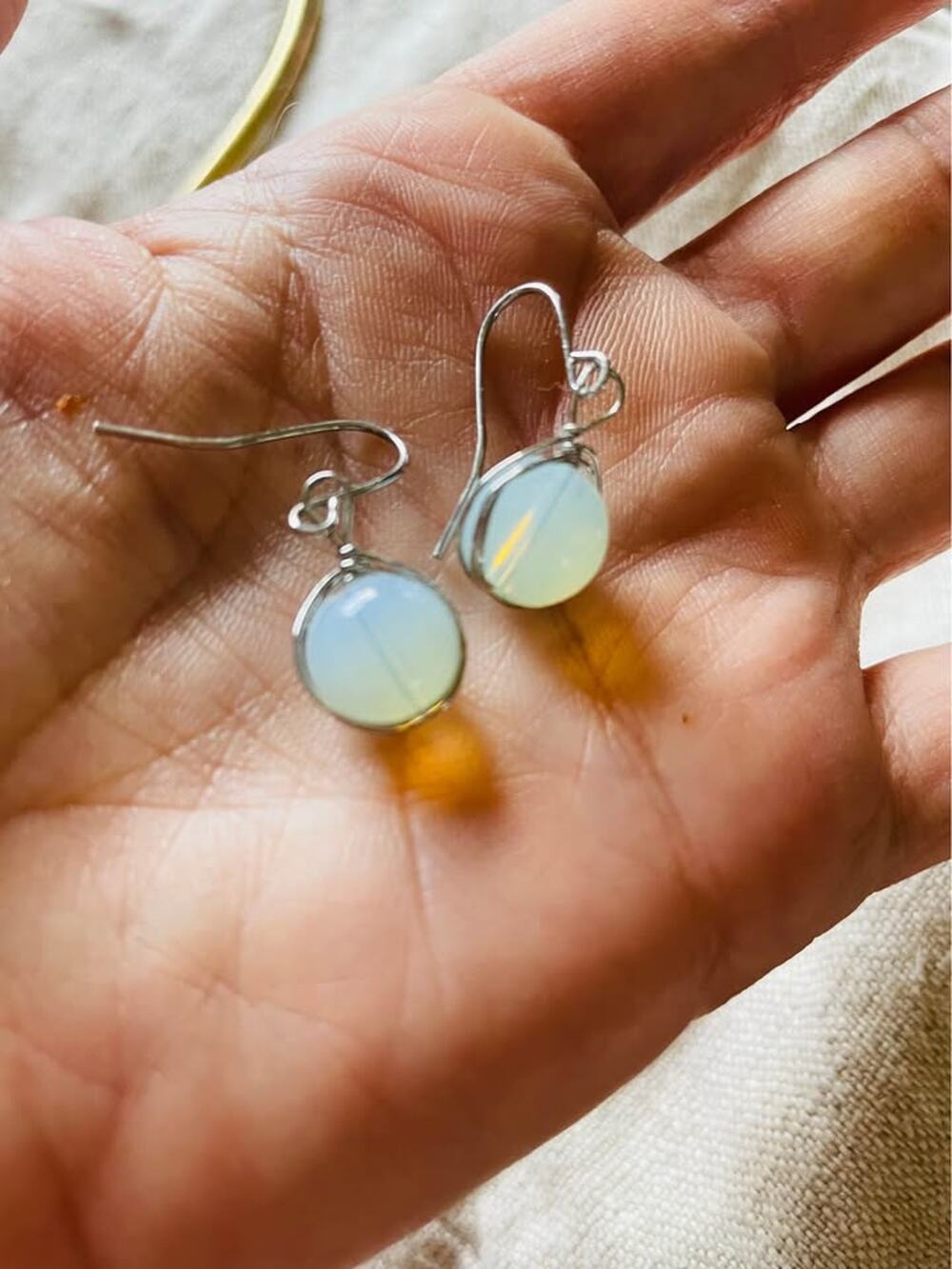 Silver and Opalite earrings